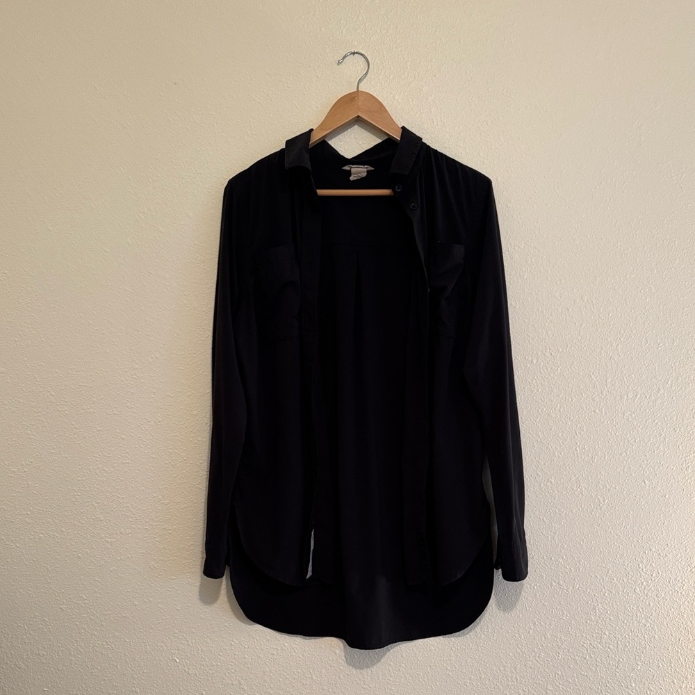 Duluth Trading Co Black Long-Sleeve Button-Down Shirt Size Medium